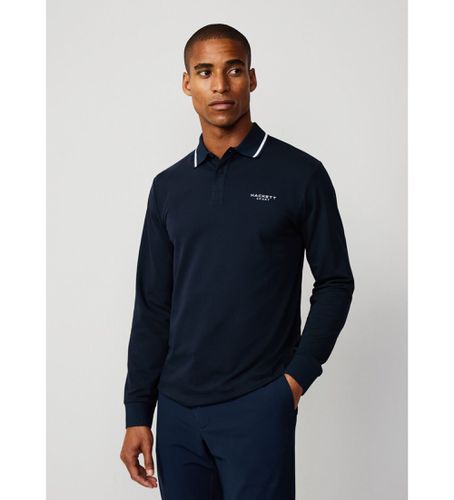 HM550983 Polo Hs Tipped (XL), Casuel, Coton, Manche longue, Marine - Hackett London - Modalova