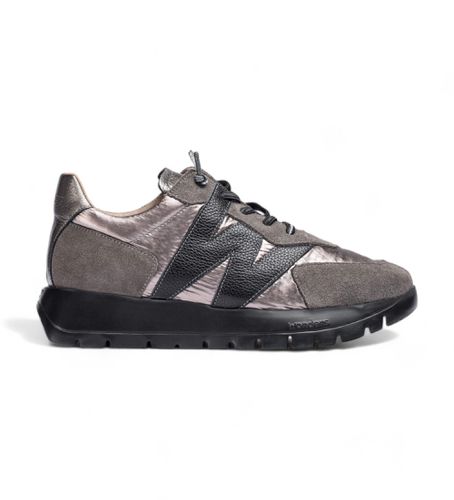 A-2464 Odisei Leather Sneakers (36), Cuir, Plat, 1 à 3 cm, Lacets, Casuel, Gris - Wonders - Modalova