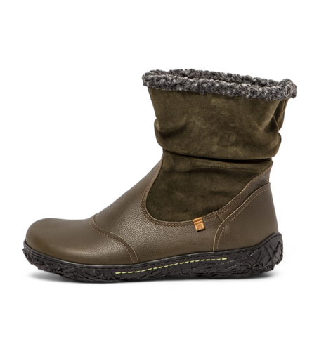 N7583D10005_0G3 Bottines en cuir N758 vertes (36), Plat, Fermeture éclair, Casuel - El Naturalista - Modalova