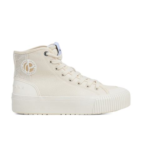 PLS31576 Samoi Half leather trainers (36), Blanc, Plat, Cuir, Lacets, Casuel - Pepe Jeans - Modalova