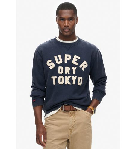 M2013834A Vintage Athletic Crew Sweatshirt (M), Casuel, Coton, Marine - Superdry - Modalova