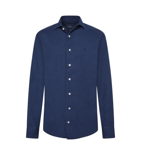 HM3010026 Essential Shirt (M), Casuel, Coton, Denim, Manche longue, Marine - Hackett London - Modalova