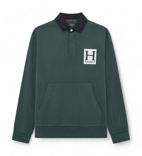 HM570829 Polo Heritage H à poches vertes (XS), Casuel, Coton, Manche longue - Hackett London - Modalova