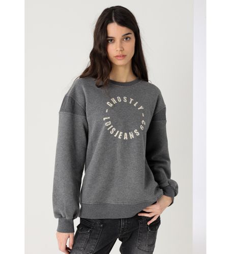 Sweat sans capuche avec fermeture à glissière grise au dos (S), Casuel, Coton - Lois Jeans - Modalova