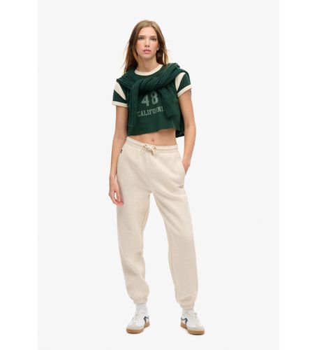 W7011098A Pantalon de jogging avec bas élastiqué avec logo Essential (S), Beige, Casuel, Coton - Superdry - Modalova