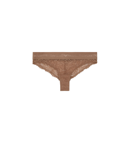 R206 Culotte brésilienne en dentelle Dentelle éternelle marron (M), Homewear, Polyamide - Emporio Armani - Modalova