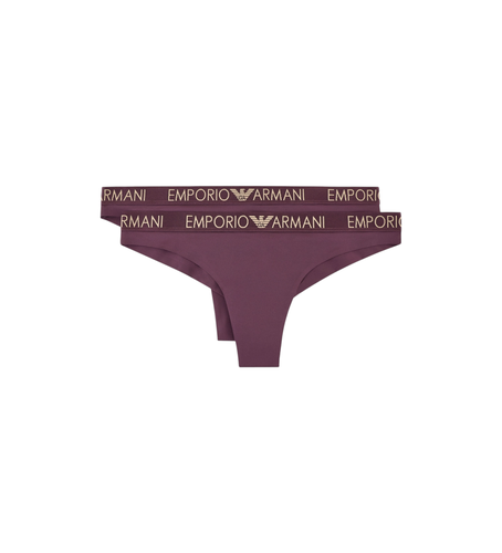 F235 Lot de 2 culottes brésiliennes Iconic Microfiber (L), Homewear, Violet, Polyamide - Emporio Armani - Modalova