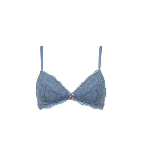 R206 Soutien-gorge triangle rembourré Eternal Lace en dentelle recyclée ASV (L), Bleu, Homewear, Pol - Emporio Armani - Modalova