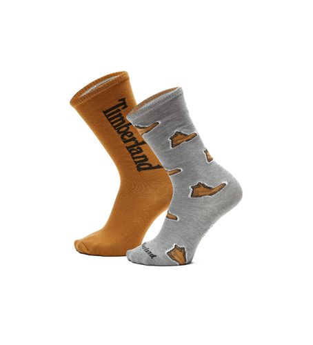 TB0A2PVD0521 Lot de 2 paires de chaussettes unisexes de taille moyenne avec impression multicolore. (S), Homewear, Po - Timberland - Modalova