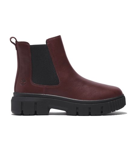 TB0A2QHQC601 Bottines en cuir à mi-mollet Chelsea Field Maroon (36 W), Plat, Aucun, Casuel, Grenat - Timberland - Modalova