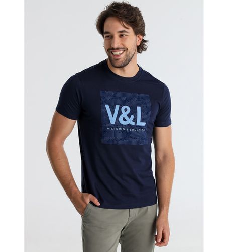 T-shirt Labyrinth Logo (S), Casuel, Coton, Manche courte, Marine - Victorio & Lucchino, V&L - Modalova