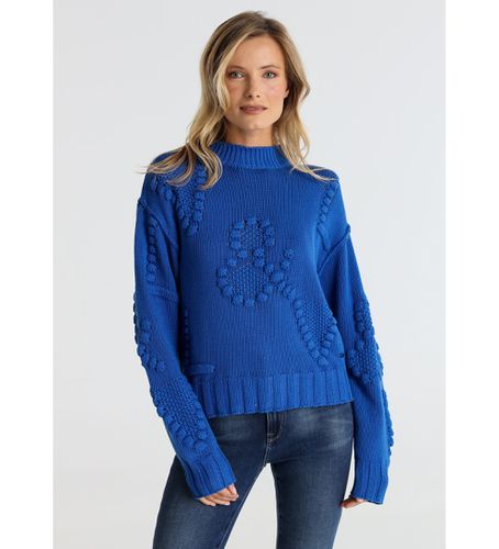 Pull en maille avec bodoques en forme de lettres bleues (XS), Casuel, Coton, Manche longue - Victorio & Lucchino, V&L - Modalova