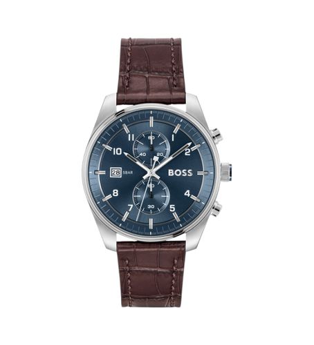 Montre chronographe avec bracelet en cuir Skytraveller marine (OSFA), Casuel - BOSS - Modalova