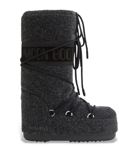 D1402960 Bottes en cuir Icon Felt noires (39/41), Plat, Aucun, Casuel, Gris - Moon Boot - Modalova