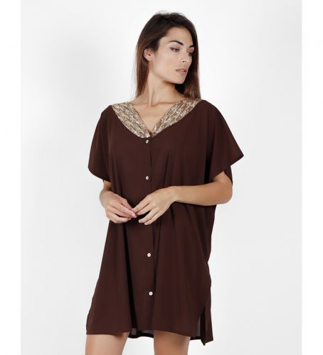 Robe Kafkano Brillants Paillettes marron (L), Casuel, Polyester, Manche courte - Admas - Modalova