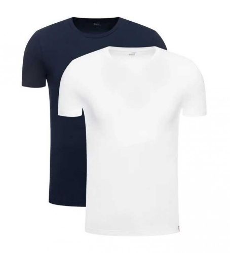 Til mænd. 79541-0002 Pakke med 2 T-shirts navy, (L), Blå, Casual, Bomuld, Korte ærmer, Økologisk bomuld, Bæredygtig - Levi's - Modalova
