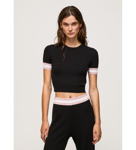 Til kvinder. PL701950 T-shirt Rund hals med kort ærme (S), Casual, Viscose, Korte ærmer - Pepe Jeans - Modalova