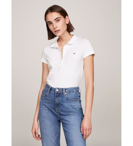 Til kvinder. 1M57636661 Heritage slim fit polo shirt (M), Casual, Bomuld, Korte ærmer - Tommy Hilfiger - Modalova