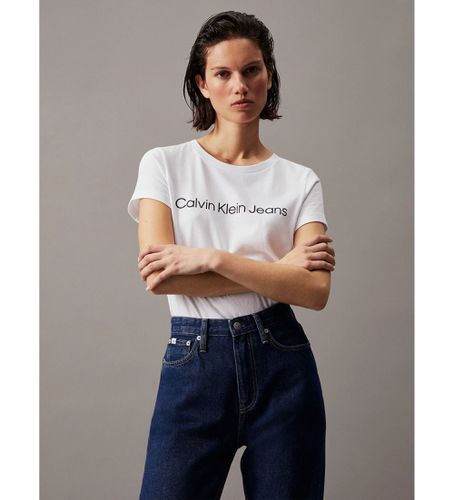 Til kvinder. J20J220253 T-shirt Slim Organic Cotton Logo (XS), Casual, Korte ærmer, Økologisk bomuld, Bæredygtig - Calvin Klein Jeans - Modalova