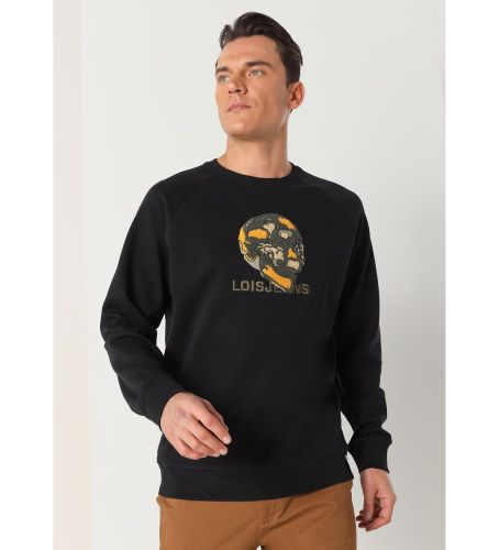 Til mænd. 165653389 Graphica Calavera Chenille sweatshirt (S), Casual, Bomuld, Lange ærmer - Lois Jeans - Modalova
