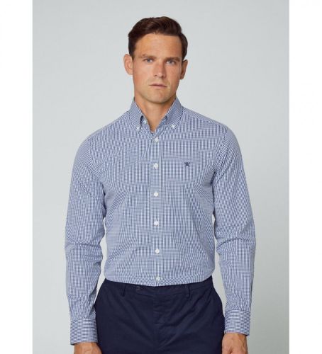 Til mænd. HM309602 Essential Ginham skjorte (M), Casual, Party, Bomuld, Klassisk, Lange ærmer - Hackett London - Modalova