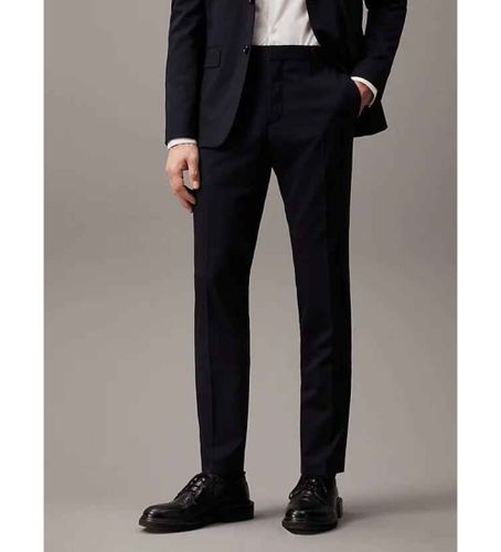 Til mænd. K10K103084 Slim fit jakkesætsbukser i uld navy (44), Casual, Party, Bomuld, Klassisk, Elastin - Calvin Klein - Modalova