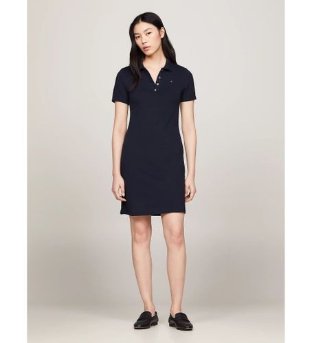 Til kvinder. WW0WW42048 Polokjole 1985 navy (L), Casual, Korte ærmer, Økologisk bomuld, Bæredygtig - Tommy Hilfiger - Modalova