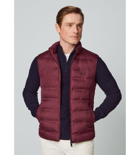 Til mænd. HM403015 Vest Lw bordeaux (L), Rød, Casual, Uden ærmer/stropper, Genanvendt polister, Bæredygtig, Burgund - Hackett London - Modalova