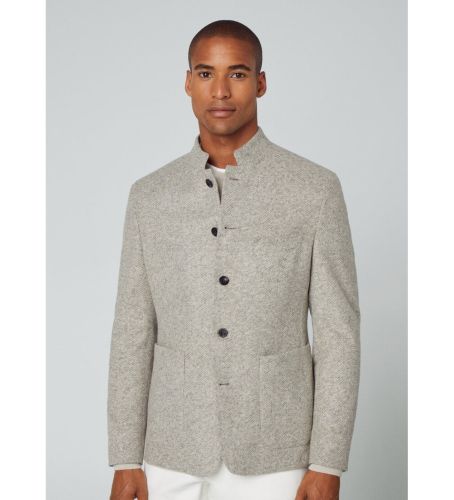 Til mænd. HM443284 sildebensvævet blazer (46/32), Casual, Klassisk, Akryl, Lange ærmer - Hackett London - Modalova