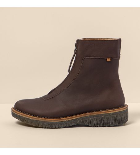 Til kvinder. 255811120005_012 Læderstøvler N5581 Wax Nappa Nappa /Volcano (36), Fast, 1-3 cm, Lynlås, Casual - El Naturalista - Modalova