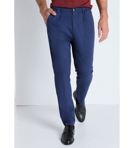 Til mænd. 4631583 Chino-bukser med medium talje og elastisk linning | Slim -Medium talje (29), Blå, Casual, Bomuld - Victorio & Lucchino, V&L - Modalova