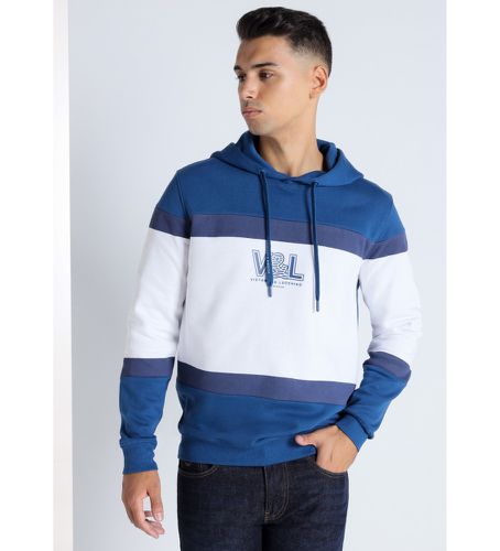 Til mænd. 4635587 Sweatshirt med hætte (S), Blå, Casual, Bomuld, Lange ærmer - Victorio & Lucchino, V&L - Modalova