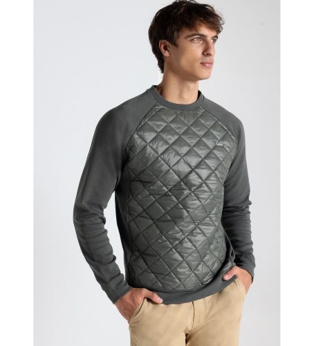 Til mænd. 165623374 - Sweatshirt med kasseformet hals og quiltet front (S), Casual, Bomuld, Lange ærmer - Lois Jeans - Modalova