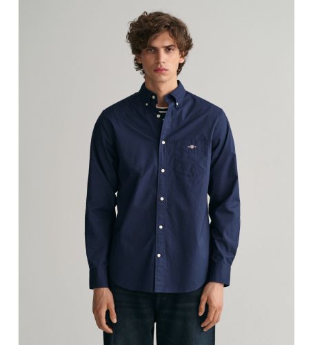Til mænd. 3000100 Regular Fit poplin-skjorte navy (XXL), Casual, Bomuld, Klassisk, Lange ærmer, Bæredygtig - Gant - Modalova