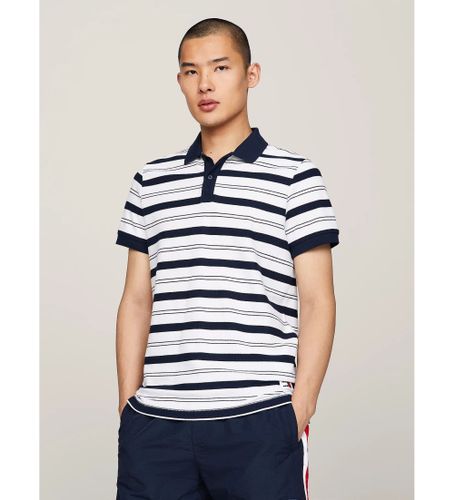 Til mænd. DM0DM18921 Hvidstribet poloshirt (S), Casual, Bomuld, Korte ærmer - Tommy Jeans - Modalova