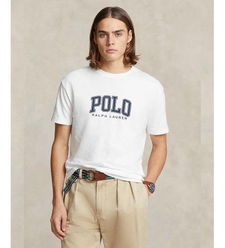Til mænd. 710934714002 T-shirt med hvidt logo (XL), Casual, Bomuld, Korte ærmer - Polo Ralph Lauren - Modalova