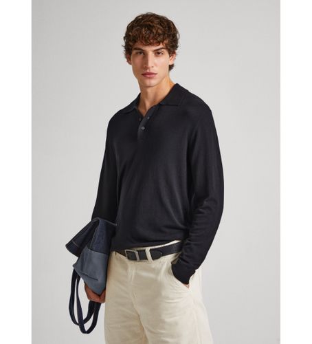 Til mænd. PM702411 Malone Polo (M), Casual, Viscose, Lange ærmer, Blå - Pepe Jeans - Modalova