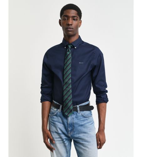 Til mænd. 3000302 Pinpoint Slim Fit Oxford-skjorte navy (S), Casual, Bomuld, Klassisk, Lange ærmer - Gant - Modalova