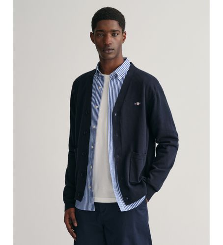 Til mænd. 8030556 Cardigan med V-udskæring i bomuld Classic navy (S), Casual, Lange ærmer, Blå - Gant - Modalova