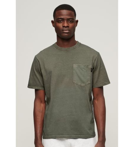 Til mænd. M1011723A T-shirt med kontrastsyninger og kontrastgrøn lomme (XXL), Casual, Bomuld, Korte ærmer - Superdry - Modalova