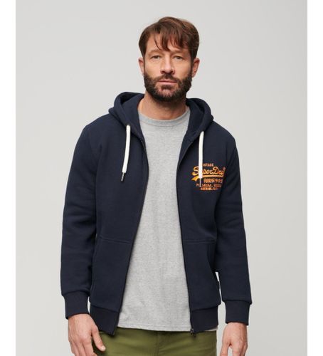 Til mænd. M2013581A Fluorescerende sweatshirt med logo Vintage Logo Navy (S), Casual, Bomuld, Lange ærmer - Superdry - Modalova