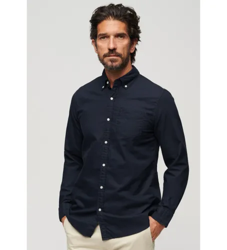 Til mænd. M4010653A Navy Oxford-skjorte (XXL), Casual, Bomuld, Lange ærmer - Superdry - Modalova