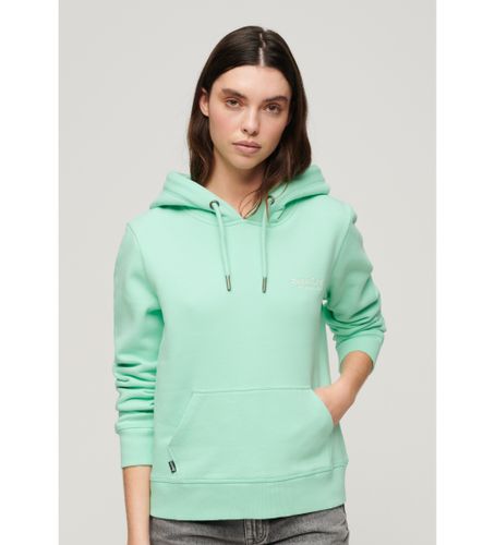 Til kvinder. W2012049A Sweatshirt med hætte og logo Essential green (XS), Casual, Grøn, Bomuld, Lange ærmer - Superdry - Modalova