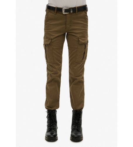 Til kvinder. W7011068A Grønne slim-fit cargo-bukser med mellemhøj talje (27/32), Casual, Bomuld - Superdry - Modalova
