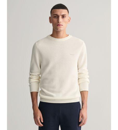 Til mænd. 8040521 Jumper med rund hals i rå bomuldspiqué (L), Casual, Lange ærmer - Gant - Modalova