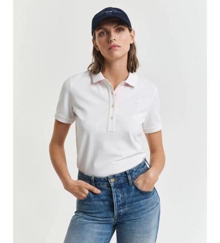 Til kvinder. 4200828 Pique-poloshirt med kontrastkrave, (S), Casual, Bomuld, Korte ærmer - Gant - Modalova
