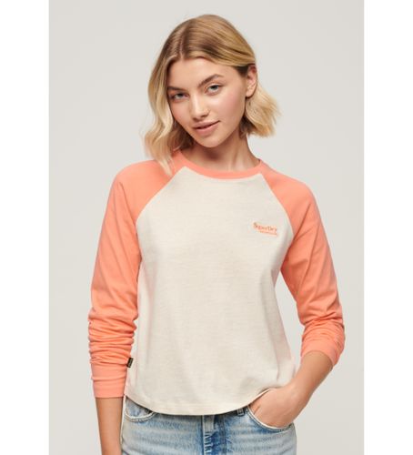 Til kvinder. W6011805A Baseball T-shirt med Essential-logo , (XS), Casual, Lange ærmer, Økologisk bomuld, Bæredygtig - Superdry - Modalova