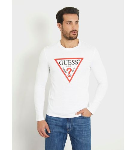 Til mænd. M2YI31I3Z14 Original Logo T-shirt (XXL), Casual, Bomuld, Lange ærmer - Guess - Modalova