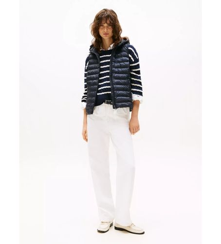 Til kvinder. WW0WW42051 Quiltet vest med dun i navy (S), Casual, Uden ærmer/stropper, Genanvendt polister, Bæredygtig - Tommy Hilfiger - Modalova
