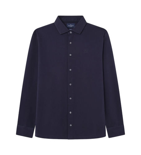 Til mænd. HM550980 Polo Logo navy (S), Casual, Bomuld, Lange ærmer, Blå - Hackett London - Modalova